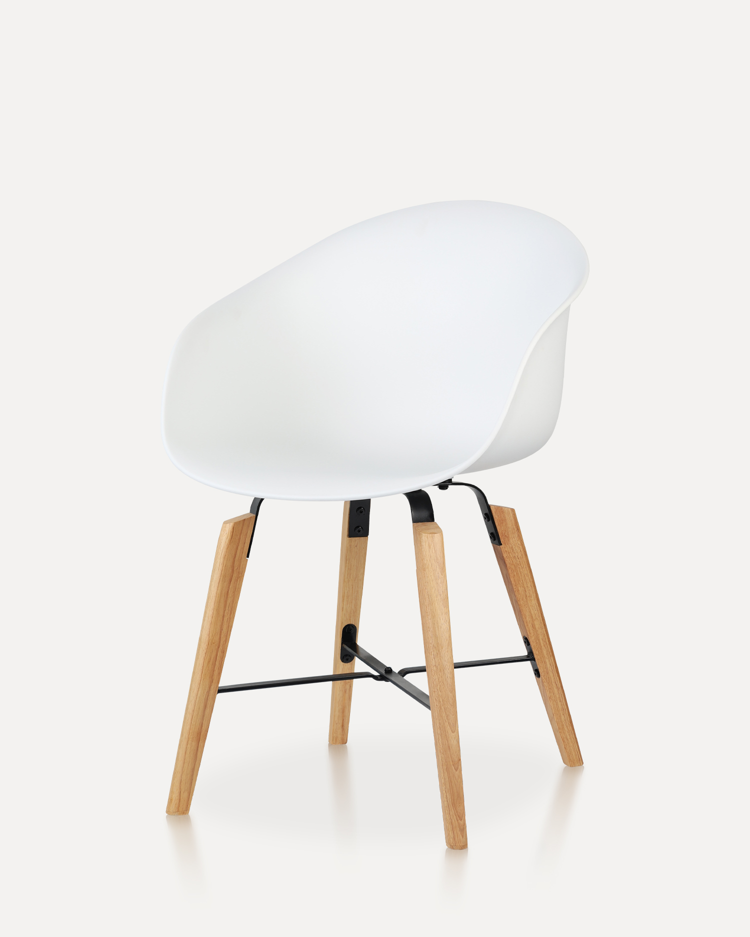 White Shell Chair - med armlener